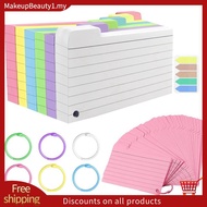 300 Pack Index Cards, 3inch X 5inch Ruled Index Cards with Ring, Colored Lined Flash Cards, Both Sid
