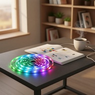 TV Ambient Backlight USB 5050 RGB LED Strip for 24–60 Inch TV, App & PC Control