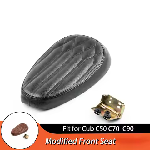 For HONDA Super Cub C50 C70 C90 Vintage Single Seat Motorcycle Racer Seat Leather Saddle Scooter Mop