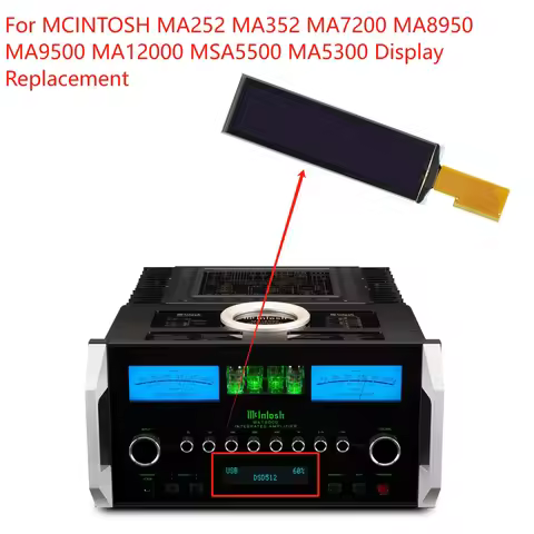 New Blue Font display For MCINTOSH MA252 MA352 MA7200 MA8950 MA9500 MA12000 MSA5500 MA5300 replaceme