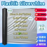500m Silvershine Tebal Roll Fertigasi Plastik Tanaman Sayur Tutup Tanah Rumput Penutup