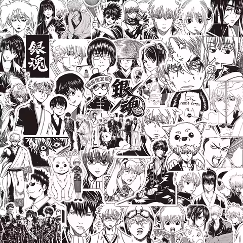 10/30/80pcs Gintama Gintoki Anime Stickers Cartoon Decals DIY Laptop Fridge Car Phone Skateboard Wat