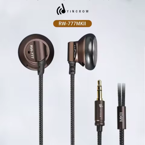 Yincrow RW-777 Flat Earbuds Fever Earbuds HiFi Upgraded Edition Earphones
