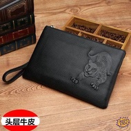 【High Quality】❀ Dompet lelaki Fesyen mewah First layer cowhide men's clutch large capacity handbag b