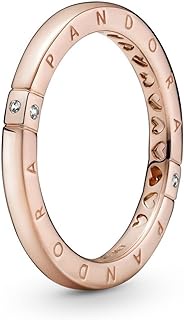 Logo & Hearts Ring, Pandora Rose, Size: EUR-52, US-6 - 189482C01-52, Precious Metal, No Gemstone