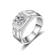 แหวนผู้ชายสุดเท่เงินแท้กะรัตแหวนเพชรเทียมชุบทองคำขาวย้อนยุค925แหวนเจ้านายผู้ชายแหวนแต่งงาน