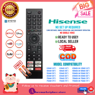 HISENSE Smart TV Remote Control for - 43A6H 55A6H 75A6H 43A6G to 75A6G 43U6Gs to 75U6Gs 43U6G to 75U6G Hisense Remote 4K Ultra HD Android