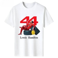 F1 Ferrari 44 Race Driver Lewis Hamilton Fashion Printed Cotton T-Shirt Comfortable Versatile Casual