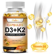 Daitea Vitamin D3 K2 5000 IU D3 + 200mcg K2 MK7 Immune Support Supplement