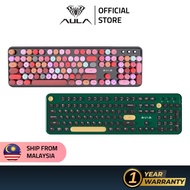 AULA AC306 Wireless Keyboard Mouse Combo Colorful Pink Blue Purple Brown Special Edition