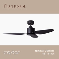 Crestar Ninja air (48inch) No Light (Black / White / Wood) Ceiling fans