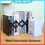 Retractable Bookend Metal Books Stand Desktop Book Rack Adjustable Bookshelf Desk Organizer Book End