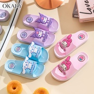 OKADY Sanrio รองเท้าแตะสำหรับเด็ก,รองเท้าในร่มและกลางแจ้งการ์ตูนพื้นนุ่มกันลื่น