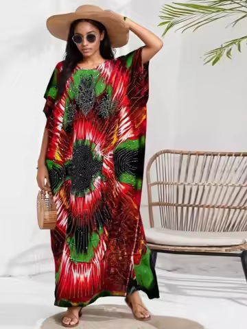2026 New Fashion Middle East Casual Long Sleeve Robe African Embroidery Loose Ankara Abaya Women Dre