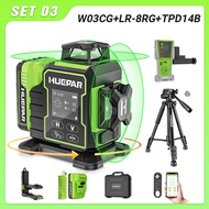Huepar 2024 New Construction Laser Level 3x360 Self Leveling 3D 12 Lines Bluetoothed Laser Level wit
