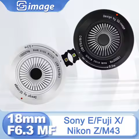 SG Image 18mm F6.3 APS-C Manual Focus MF Prime Lens for Mirrorless Camera Nikon Z Sony E M43 Mft Fuj