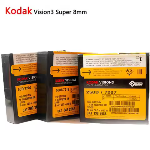 Original 1/3 Packs Kodak Vision3 Super 8mm Movie Film 500T/7219 Film Super 16mm Film 8 Colors Spot D