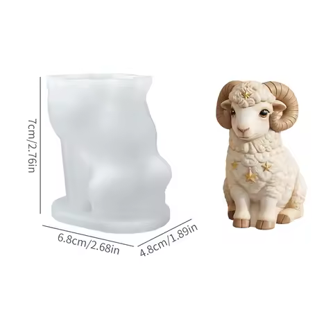 3D Cute Sheep Candle Silicone Mold Lamb DIY Aromatherapy Candle Gypsum Clay Resin Mold Goat Soap Mol