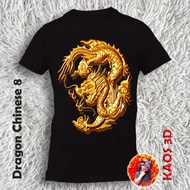 Dragon Chinese 8 Chinese Symbol T-shirt / Dragon Gold logo t-shirt / Dragon Chinese 8 unisex clothes