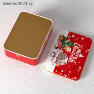 [DB] Christmas Square Metal Tinning Can Set Candy Box Gift Storage Box Biscuit Can Iron Can Home Storage Box [Ready Stock]