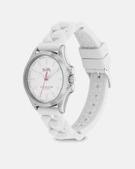 Coach watch ,手錶，膠帶，34mm錶面白色，white