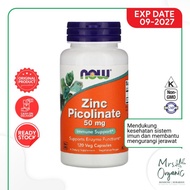 Vitamin Mineral Zinc Picolinate 50 mg Now 120 Veggie Kapsul Murah