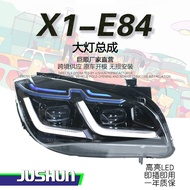 [Ready Stock] Suitable for 10-15 BMW X1 Headlight Assembly E84 Modified LED Transparent Blue Eyebrow Daytime Running Light LED Turn Signal RKP3