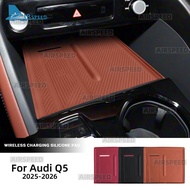 For 2025-2026 AUDI Q5 Car Central Control Wireless Charging Silicone Pad Central Storage Dustproof M