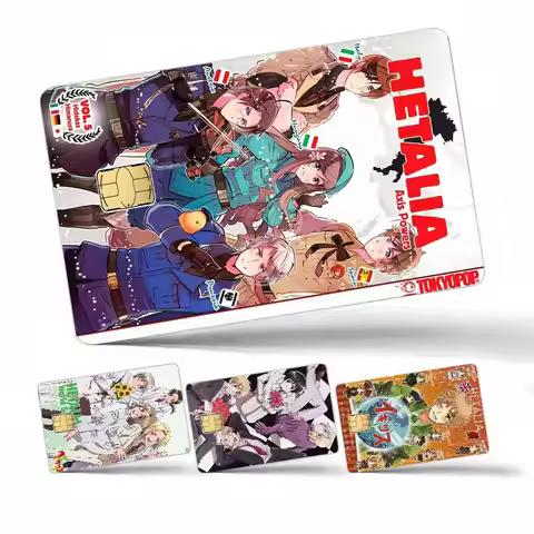 Anime Hetalia Axis Powers 4pcs 1Set Credit Card Skin Stickers for Bank Card Bus Metro Card Sticker W