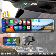 11 นิ้วกระจกมองหลัง Dash CAM 4K WIFI GPS นำทาง CarPlay และ Android Auto Bluetooth ด้านหน้าและด้านหลังไร้สายเครื่องเสียงรถยนต์หน้าจอสัมผัสเครื่องรับวิทยุในรถยนต์ Night Vision