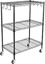 WDT 3-Tier Storage Shelves, Heavy Duty Metal Shelves Wire Rack Shelving Unit, Adjustable Shelf with 