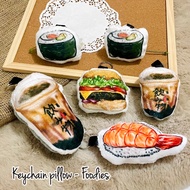 GANTUNGAN Plushie foodie sushi burger boba plush pillow keychain fur