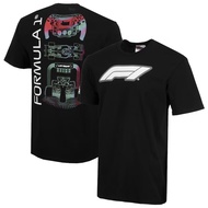 F1 The Movie T-Shirt Baju Kaos F1 Las Vegas Grand Prix Steering T-Shirt Cotton Short Sleeve Lelaki &