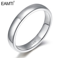 EAMTI 4mm 925 Sterling Silver Wedding Band Ring High Polish Plain Dome Ring Comfort Fit Size 3.5-13