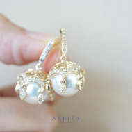 Neriza Jewelry/ ต่างหูออกงานเพชรสังเคราะห์ ประกายเทียบเท่าเพชรแท้ NE026