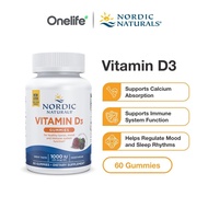 Nordic Naturals Vitamin D3 1000 IU 60 Gummies (Suitable for Vegetarians) - For Bone Health and Immun