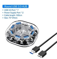 ORICO Desktop ใส USB 3.0 HUB 4พอร์ต5Gbps ความเร็วสูงพร้อมที่ชาร์จไฟ (F4U/F7U)