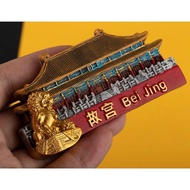 Chinese Elements Magnetic Refrigerator Stickers Beijing Forbidden City Lion Tourist Souvenirs 3d Ste