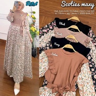 SCOTIES MAXY BY BILAL BAHAN KAOS KNITE MIX KATUN IMPORT LD -/+110 FREE BELT GAMIS WANITA ABAYA PLISKET MODEL MAYUNG BAJU MUSLIM MOTIF BUNGA VAR RENDA