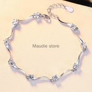100% S925 Silver Real Moissanite Diamond Bracelet 2.7ct White D Anniversary Jewelry Gift