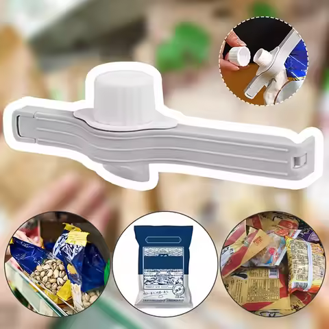 Reusable Ziploc Bag Clip with Pouring Port Seal Food Storage Clip for Snack Bags Cereal Coffee Flour