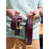 Cherry Red Buffalo Vaska Leather Belt