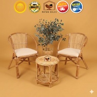 Minimalist Rattan Patio Chair 1 Set | Rattan Guest Chair | Rattan Cafe Chair | Balcony Chair - Afdol