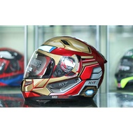 Helmet KYT K2R Iron Man Red Gold K2 Rider Marvel Edition Full Face Double Visor SNI ORI