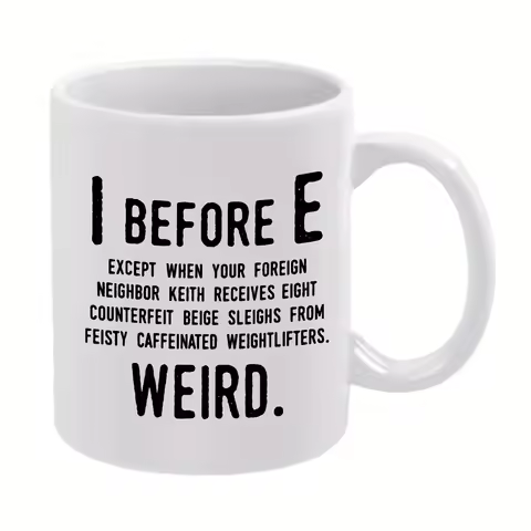 1pc,Weird Grammar Rule 11oz Ceramic Coffee Mug, Perfect for All Seasons, Ideal Gift for Friends & Fa