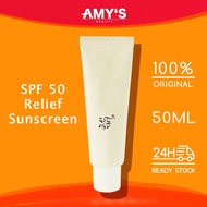 Korea BOJ Sunscreen 50ml, BOJ Relief Sunscreen SPF 50 PA++++ for Makeup, Beauty Joseon Viral Skincar