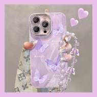 Purple Butterfly Suitable for Apple 17 Feather Yarn Phone Case iphone15promax Feather Yarn 16 Appear