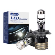 2 Buah Lensa Proyektor LED H4 H11 Lampu Depan H8 H11 Bohlam Mobil 6000K Canbus Turbo Daya Tinggi Lam