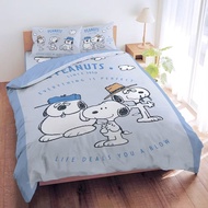＜台灣製＞ 正版 Snoopy 床單 床笠 枕頭套 被套 枕頭袋 被袋 史諾比 史路比 Olaf 奧拉夫 歐拉夫 Spike 史派克 花生漫畫 Peanuts 史努比 藍色 兄弟日誌 75周年紀念 三