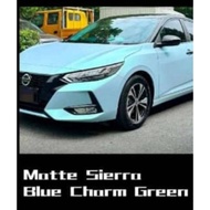 full car wrap matte Sierra blue charm green sedan